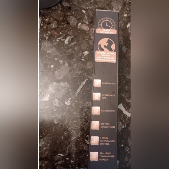 Black Gold Hair Straightener Brush NWB - Picture 2 of 5